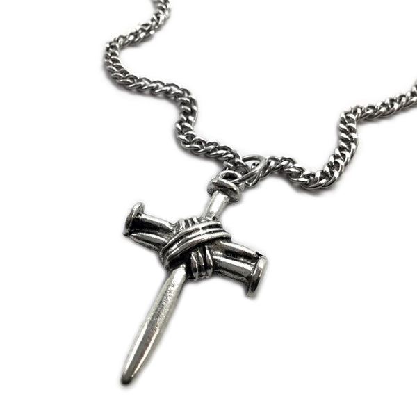 Wire Wrapped Nail Cross On Chain - Forgiven Jewelry