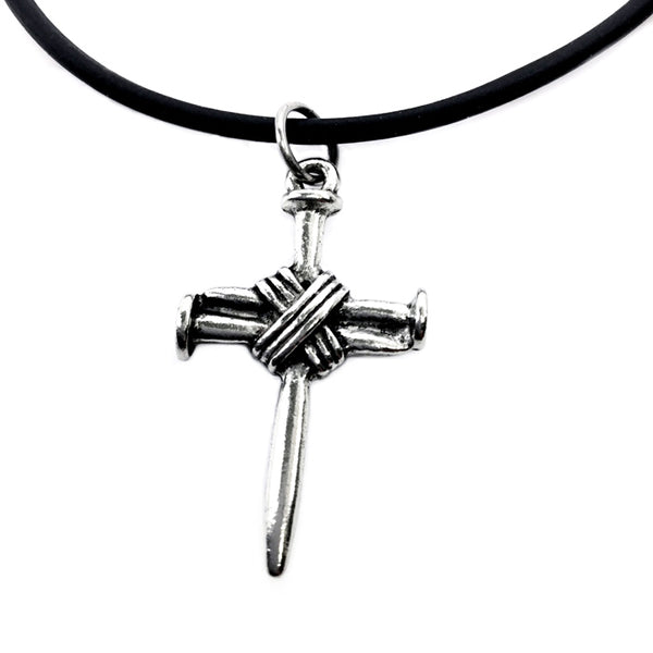 Wire Wrapped Nail Cross Silver – Forgiven Jewelry