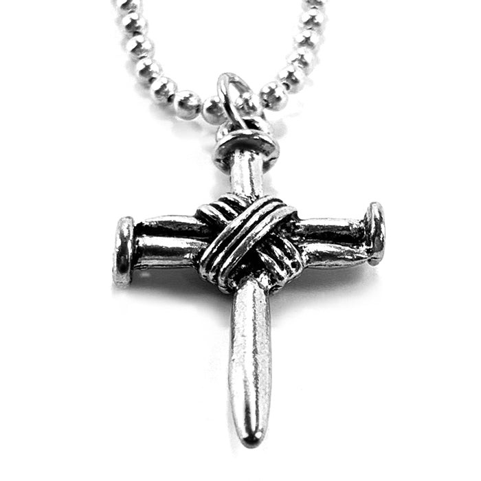 Wire Wrapped Nail Cross On Ball Chain - Forgiven Jewelry