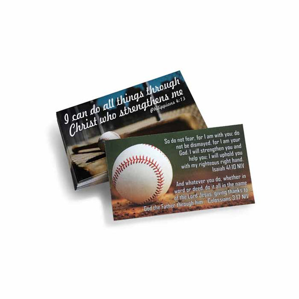 Baseball Softball Phil 413 I Can Do All Things Through Christ Inspirational Pocket Card - Forgiven Jewelry