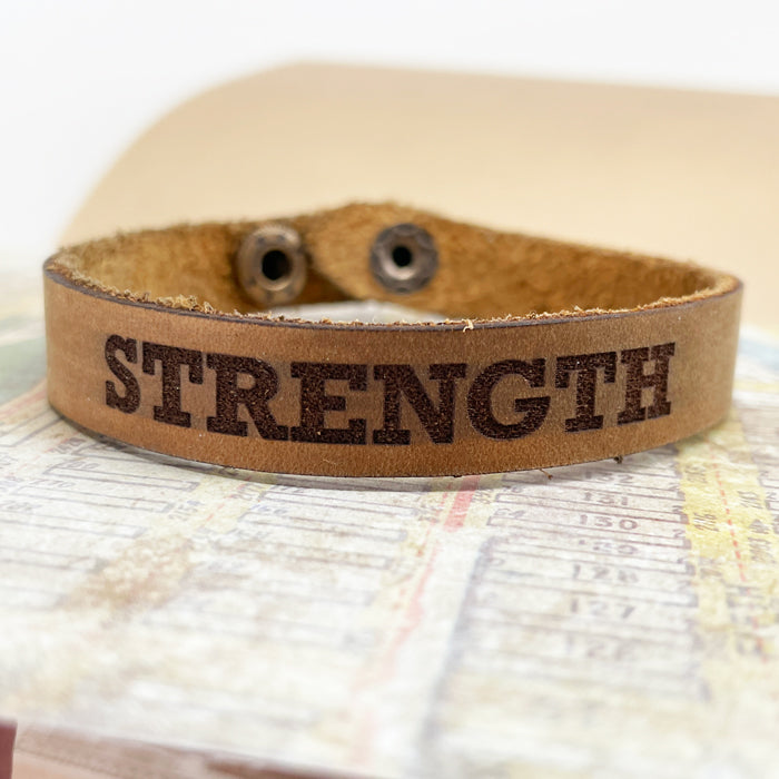 Leather Strength Bracelet Large - Forgiven Jewelry