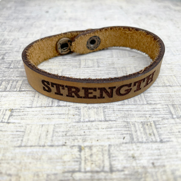 Leather Strength Bracelet Large - Forgiven Jewelry