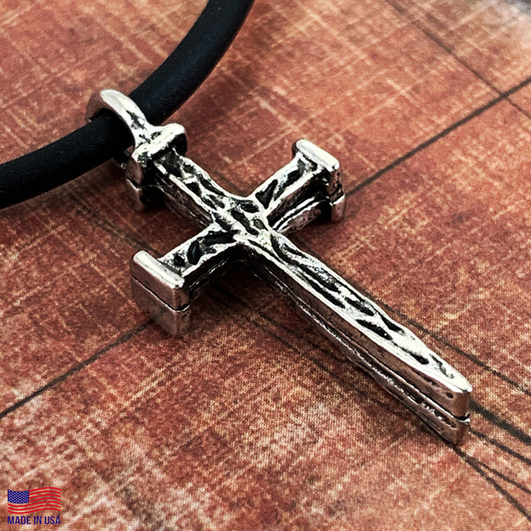 Silver Nail Cross Necklace - Forgiven Jewelry