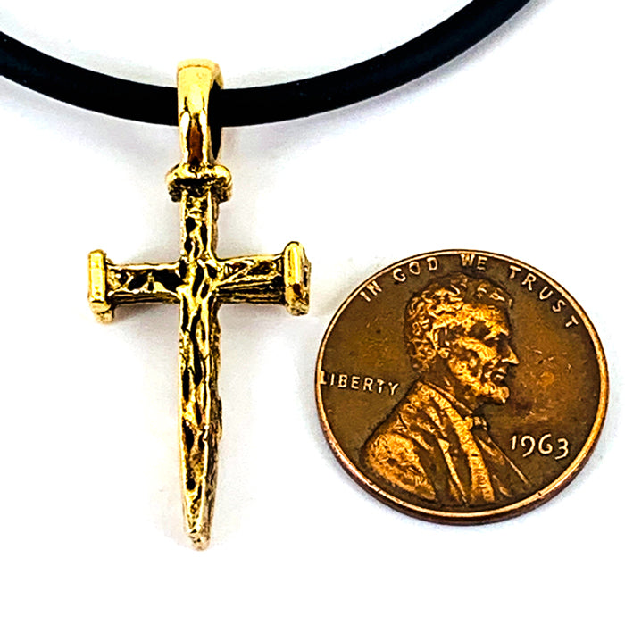 Gold Nail Cross Necklace - Forgiven Jewelry