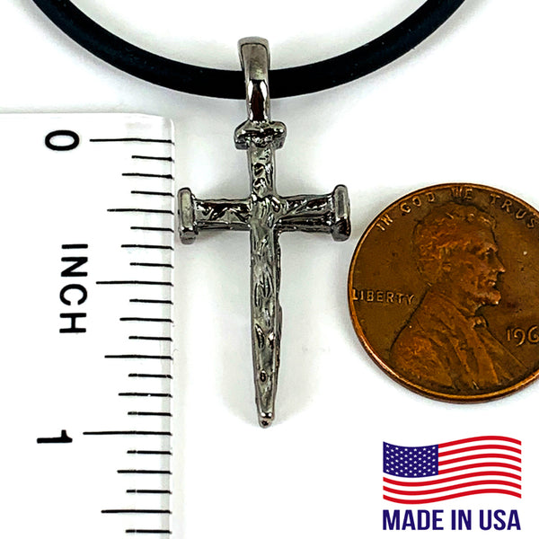 Nail Cross Gunmetal Necklace - Forgiven Jewelry