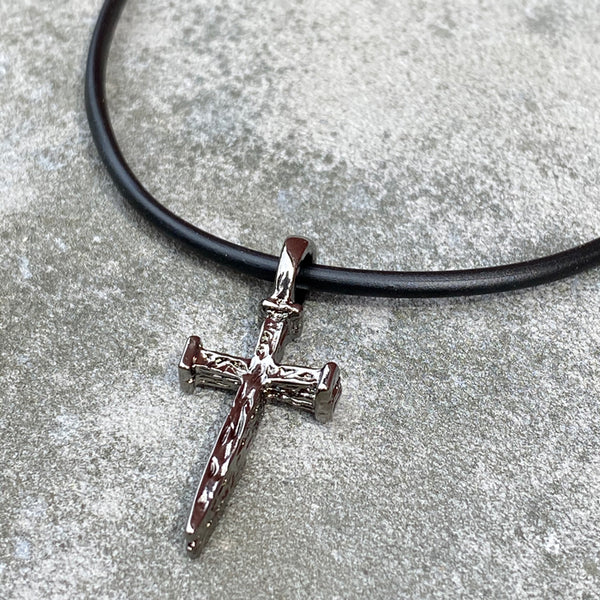 Nail Cross Gunmetal Necklace - Forgiven Jewelry