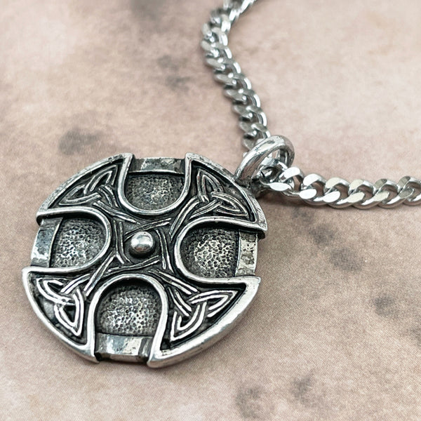 Celtic Cross Trinity Shield Pendant Stainless Steel Chain Necklace - Forgiven Jewelry