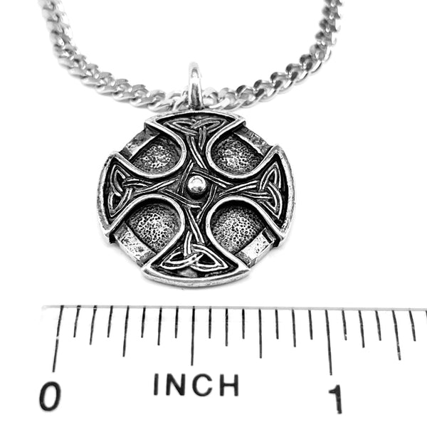 Celtic Cross Trinity Shield Pendant Stainless Steel Chain Necklace - Forgiven Jewelry