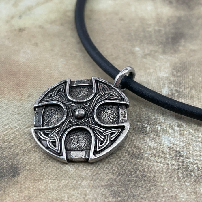 Celtic Cross Trinity Shield Pendant Ball Chain Necklace - Forgiven Jewelry