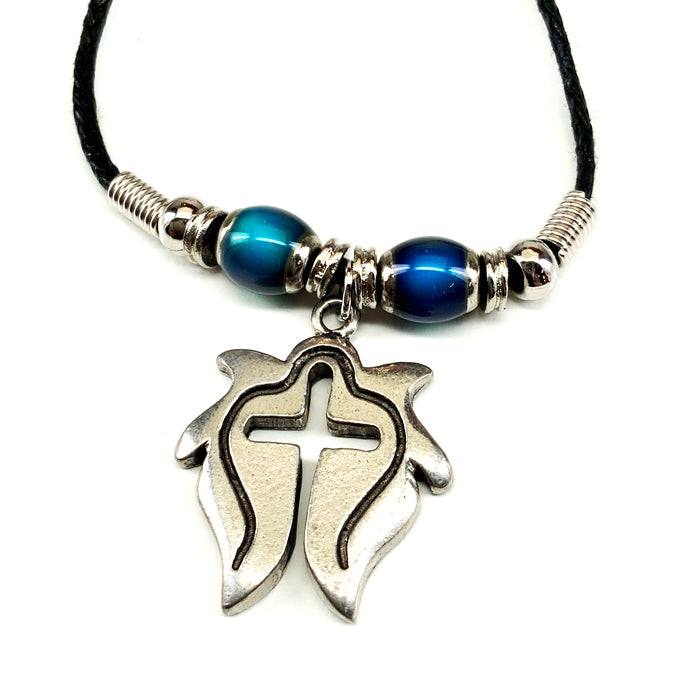 Cross Flame Tribal Mood Bead Necklace - Forgiven Jewelry