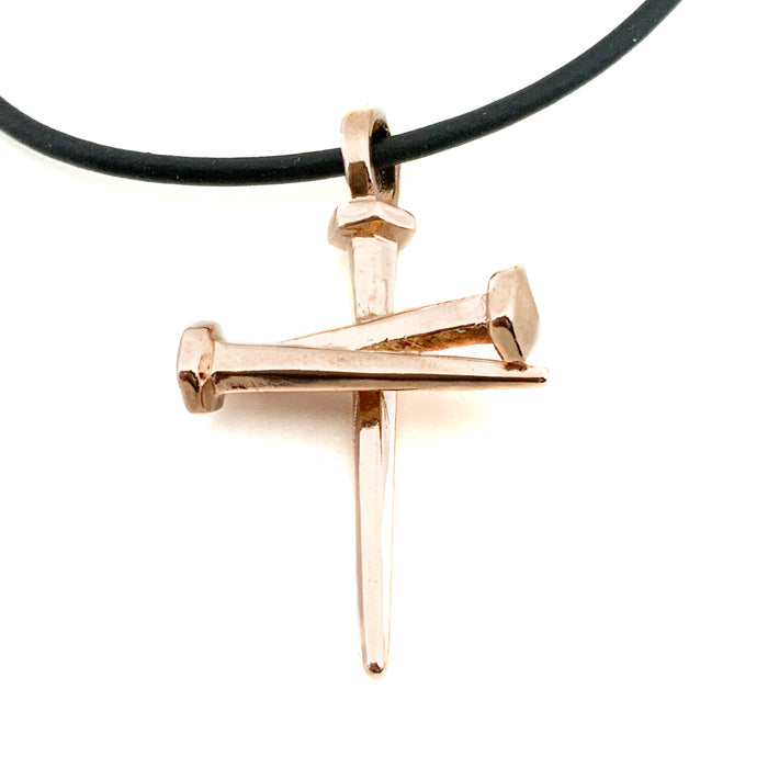 Nail Pendant Necklace Rose Gold Metal Finish - Forgiven Jewelry