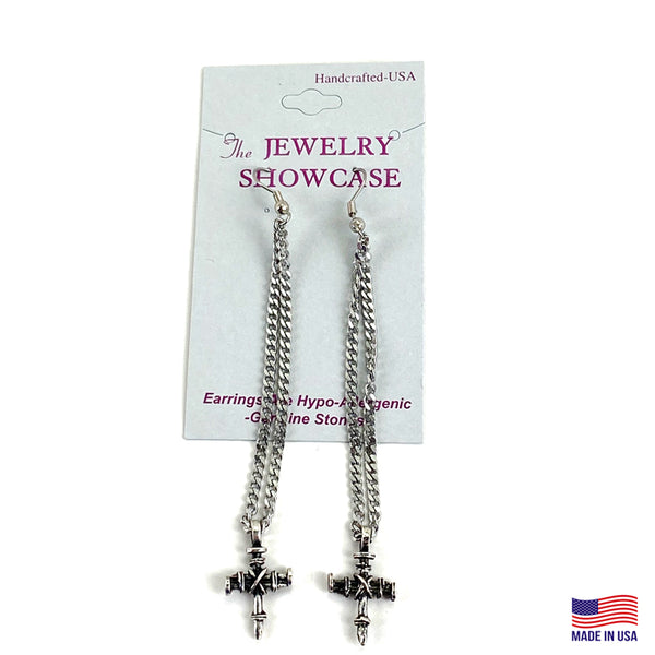 Earrings Penny Nail Cross On French Wire - Forgiven Jewelry