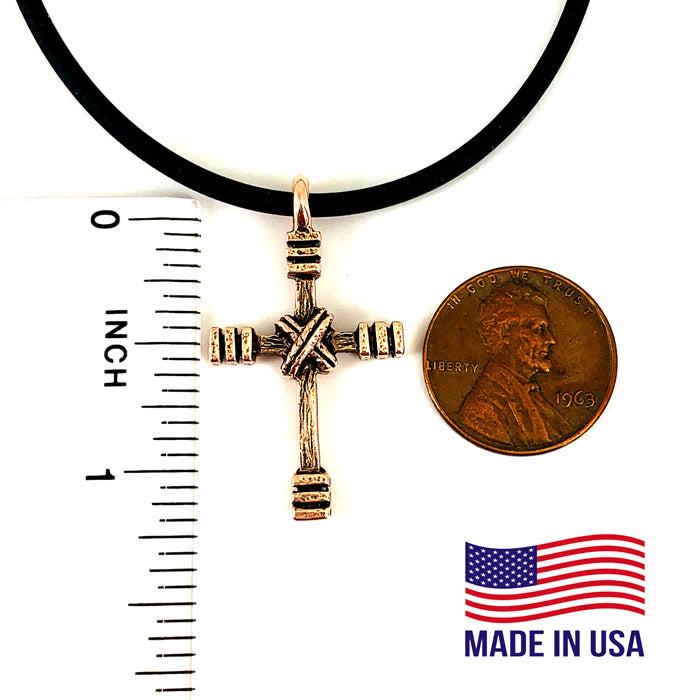 Rugged Cross Necklace Antique Rose Gold - Forgiven Jewelry
