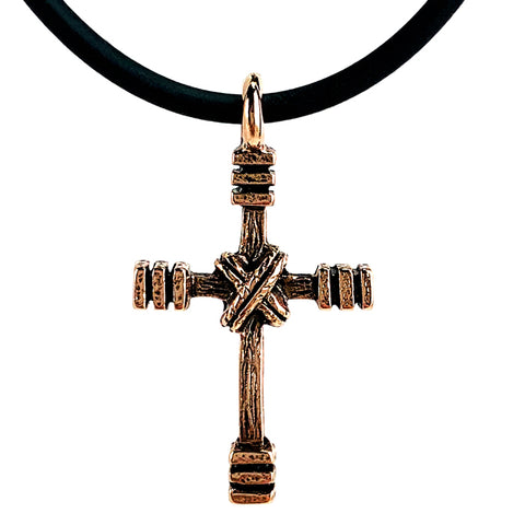 Rugged Cross Necklace Antique Rose Gold - Forgiven Jewelry