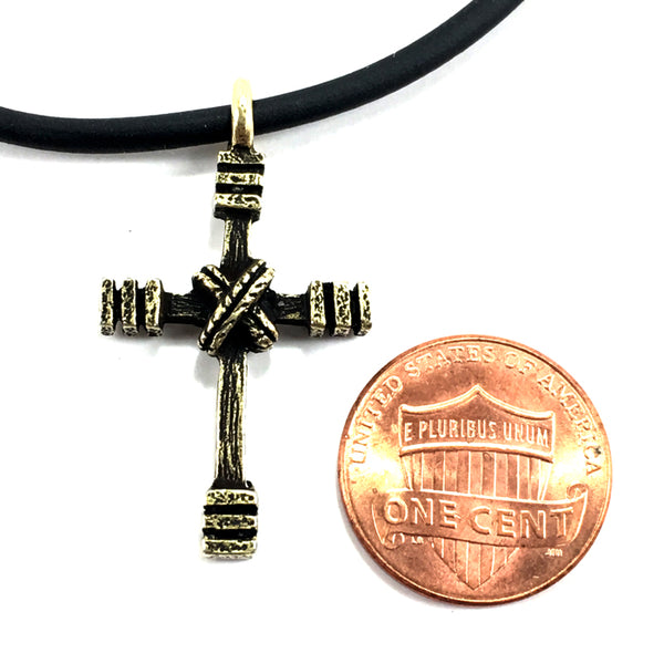 Rugged Cross Necklace Brass - Forgiven Jewelry