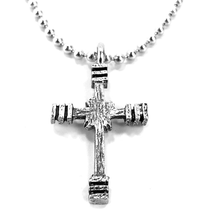 Rugged Cross Necklace Silver - Forgiven Jewelry