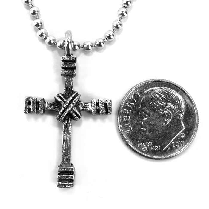 Rugged Cross Necklace Silver - Forgiven Jewelry