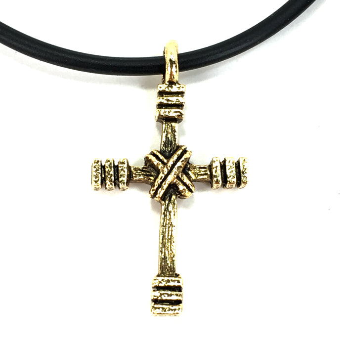 Rugged Cross Necklace Gold - Forgiven Jewelry