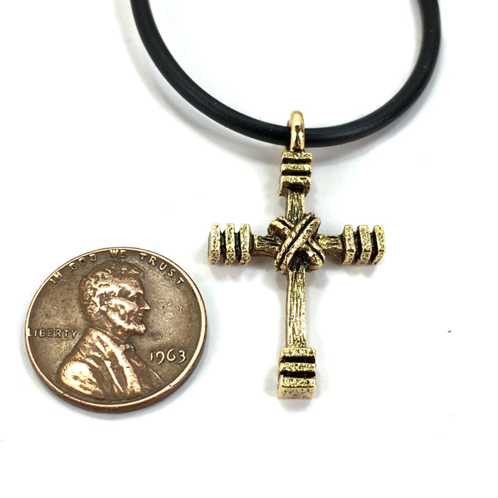 Rugged Cross Necklace Gold - Forgiven Jewelry