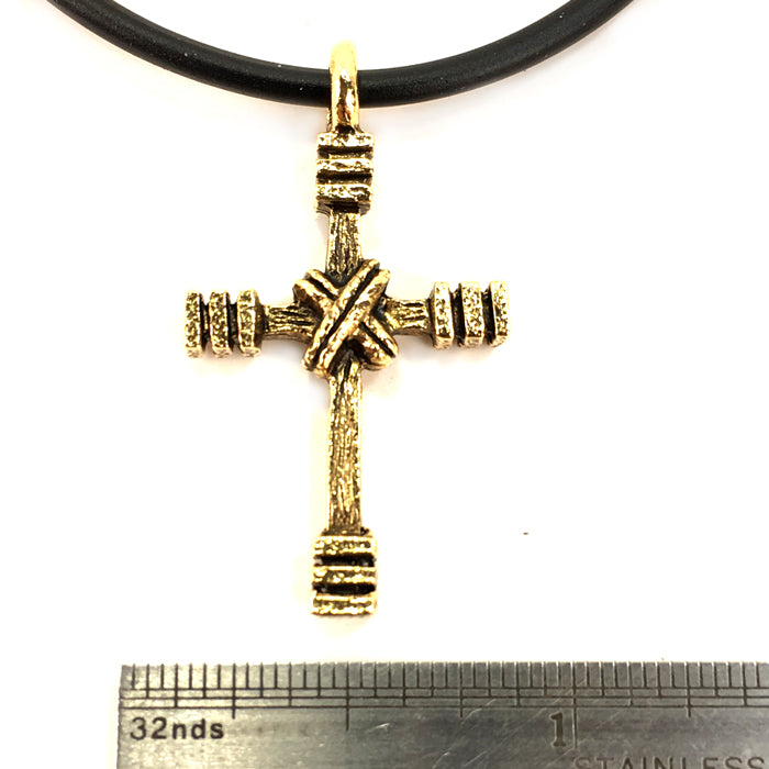 Rugged Cross Necklace Gold - Forgiven Jewelry