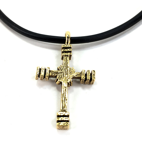 Rugged Cross Necklace Gold - Forgiven Jewelry