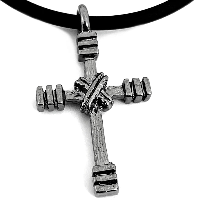 Rugged Cross Necklace Gunmetal Color Finish - Forgiven Jewelry