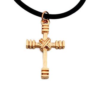 Rugged Cross Necklace Rose Gold Color - Forgiven Jewelry
