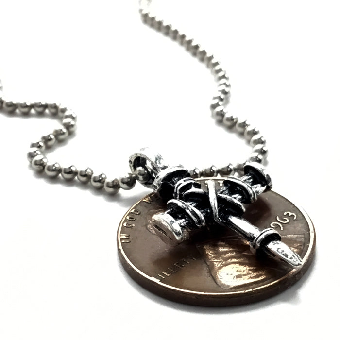 Penny Nail Cross Necklace Mini - Forgiven Jewelry