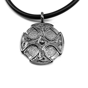 Celtic Cross Trinity Shield Pendant Gunmetal Necklace - Forgiven Jewelry