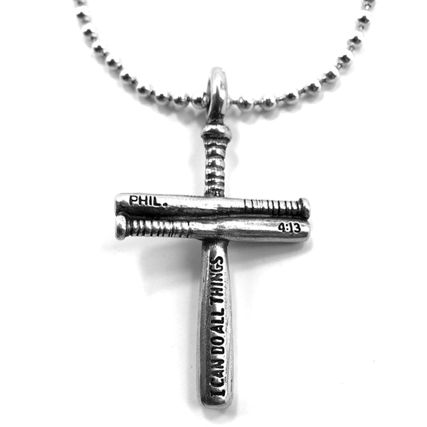 Baseball Bat Cross Necklace Small - Forgiven Jewelry