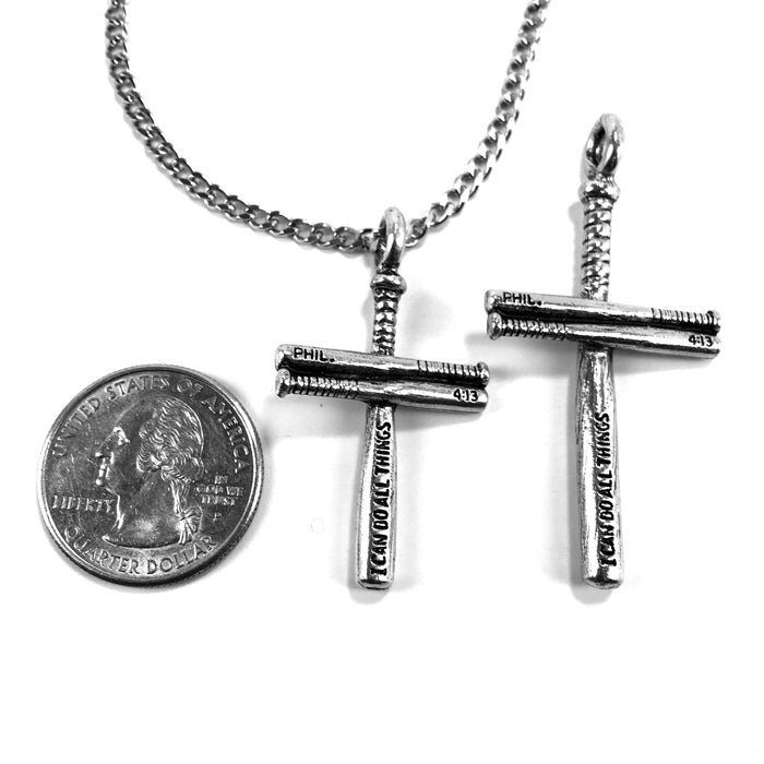 Baseball Bat Cross Small on Chain - Forgiven Jewelry