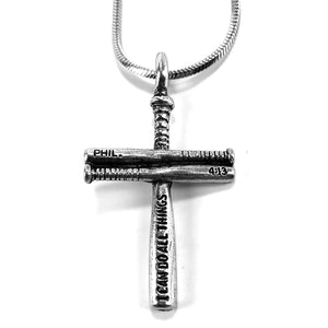 Baseball Bat Cross Small on Snake Chain - Forgiven Jewelry