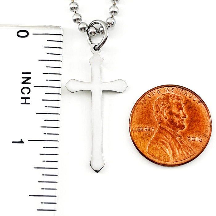Cross Ball Chain Necklace - Forgiven Jewelry