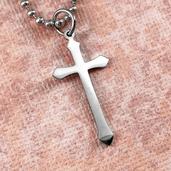 Cross Ball Chain Necklace - Forgiven Jewelry
