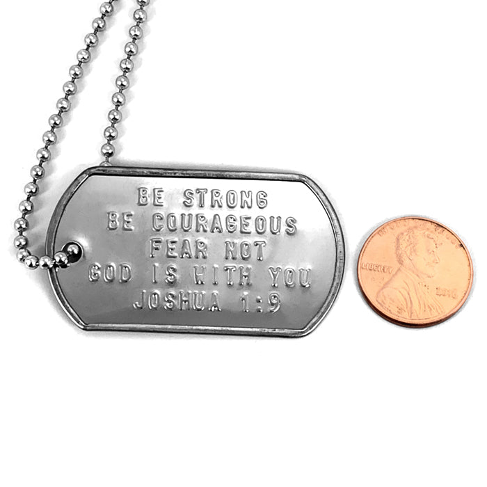 Be Strong and Courageous Fear Not Dog Tag Necklace - Forgiven Jewelry