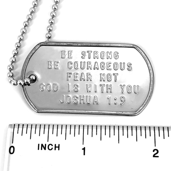 Be Strong and Courageous Fear Not Dog Tag Necklace - Forgiven Jewelry