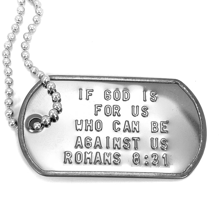 If God Is For Us Dog Tag Necklace - Forgiven Jewelry