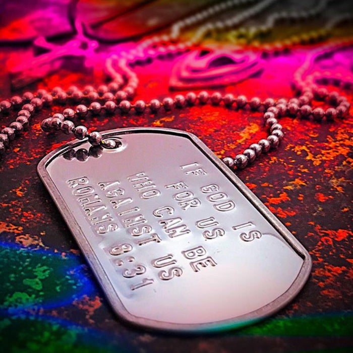 If God Is For Us Dog Tag Necklace - Forgiven Jewelry