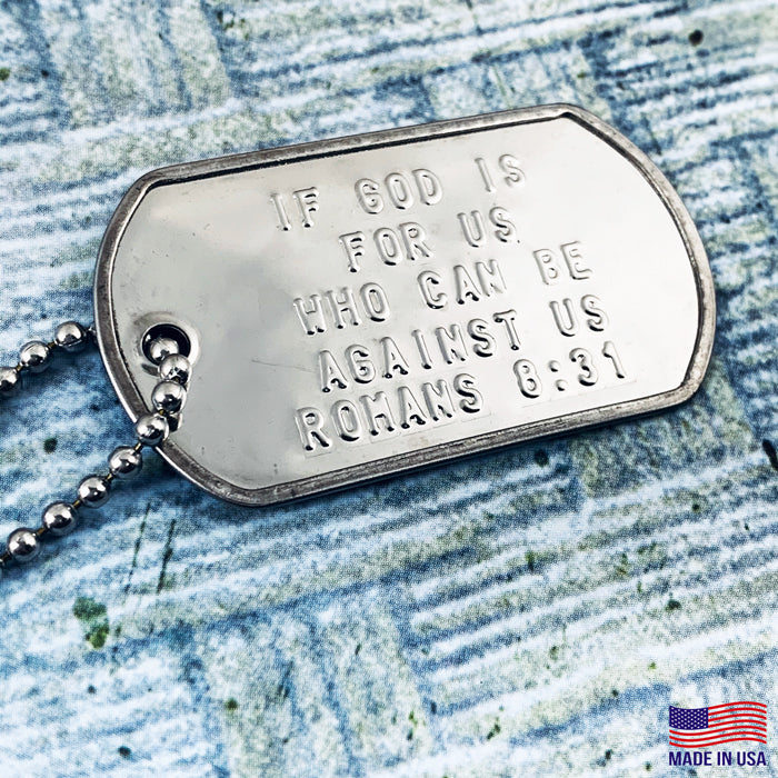 If God Is For Us Dog Tag Necklace - Forgiven Jewelry