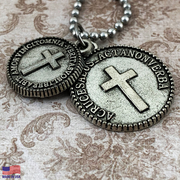 Cross Coins Pewter on Ball Chain - Forgiven Jewelry