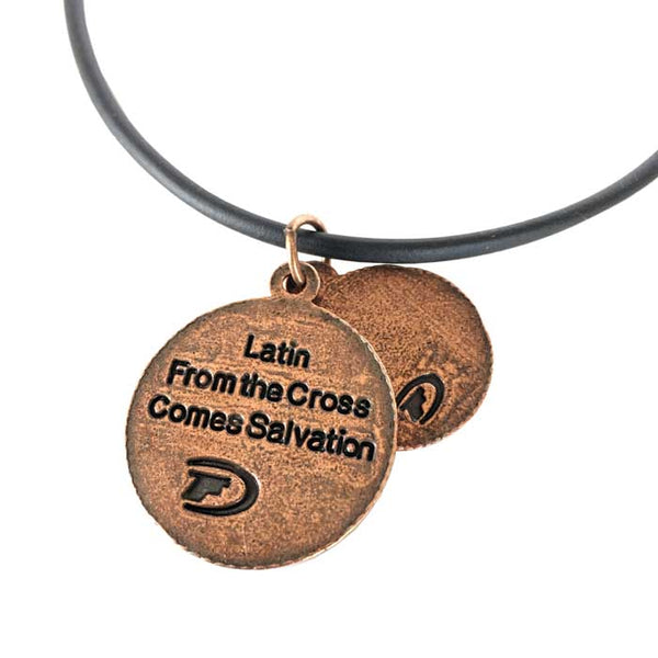 Cross Coins Copper on Rubber Necklace - Forgiven Jewelry
