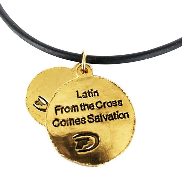 Cross Coins Gold on Rubber Necklace - Forgiven Jewelry