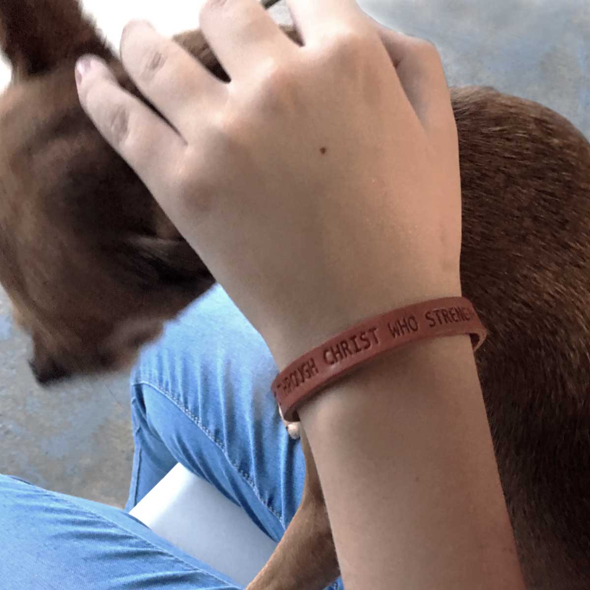 Philippians 4:13 Large Leather Bracelet - Forgiven Jewelry