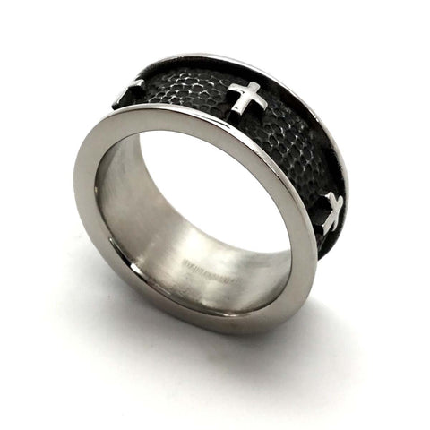 Hammered Cross Ring - Forgiven Jewelry