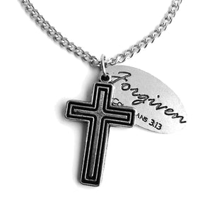 Cross Forgiven Tag Necklace - Forgiven Jewelry