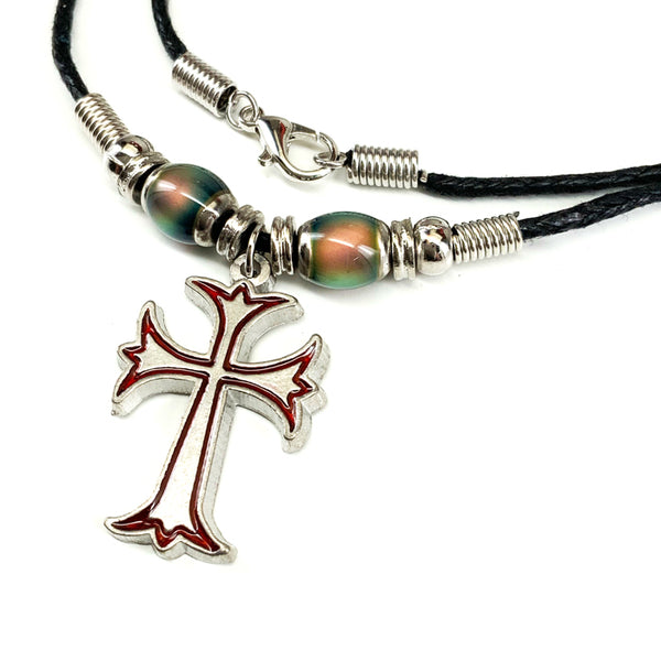 Cross Flare Mood Bead Necklace - Forgiven Jewelry