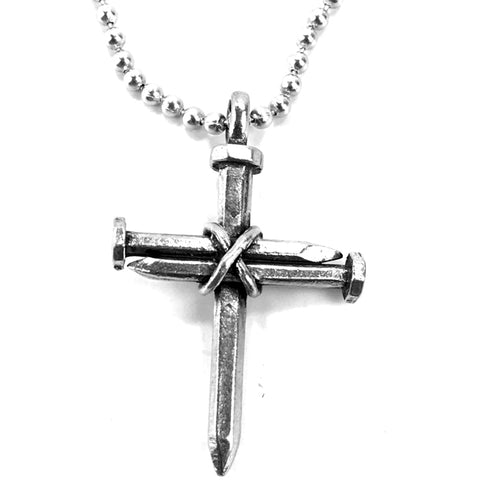 Nail Cross Necklace on ball chain - Forgiven Jewelry