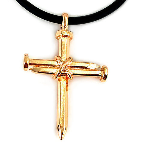 Antique Nail Cross Necklace In Rose Gold - Forgiven Jewelry