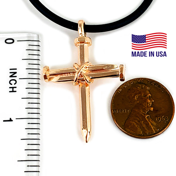Antique Nail Cross Necklace In Rose Gold - Forgiven Jewelry