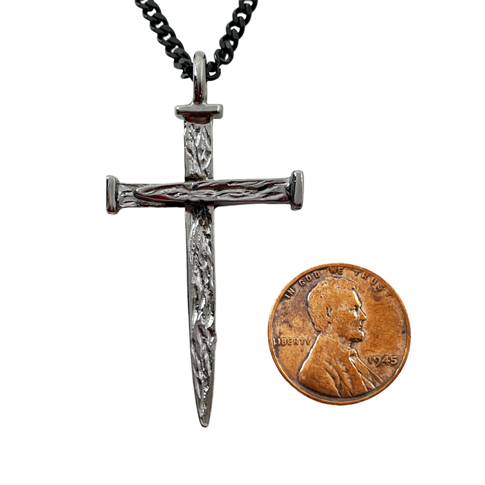 Thorns Cross Dark Metal Finish Pendant Black Cord Necklace – Forgiven  Jewelry